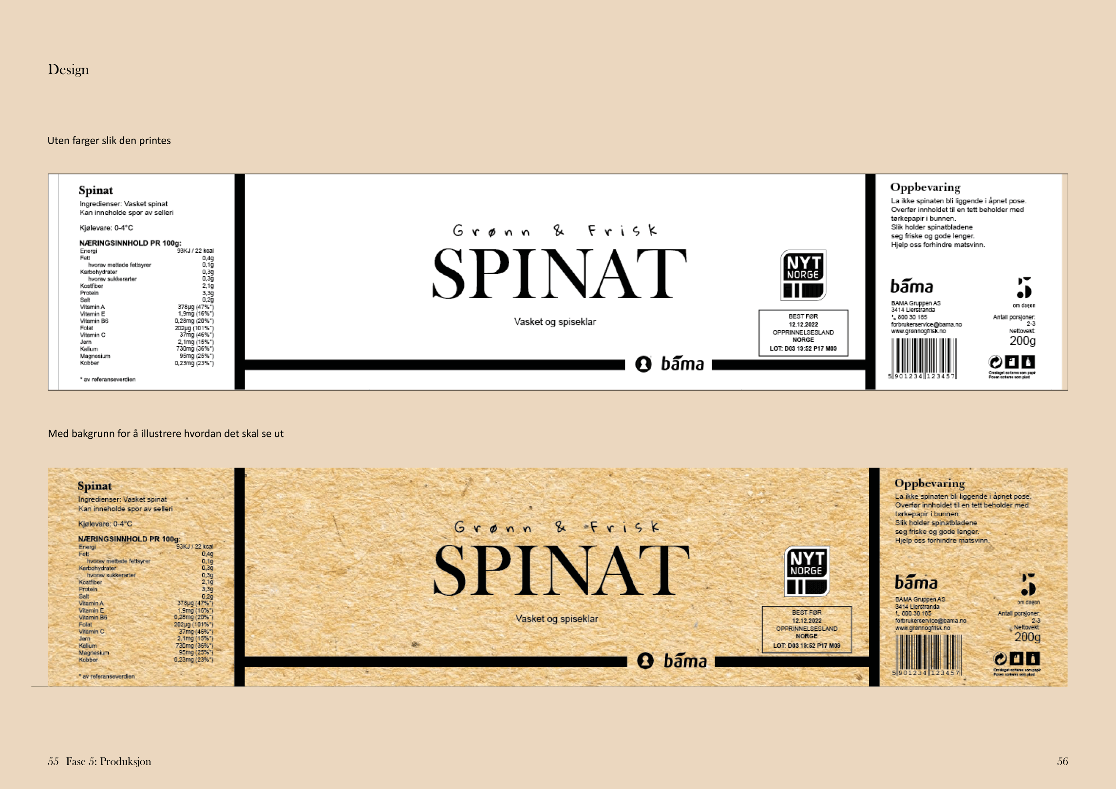 spinatrapport oppslag
